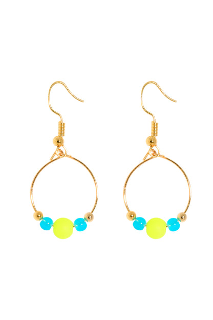 BOUCLES D'OREILLES BOPPER - JAUNE/TURQUOISE