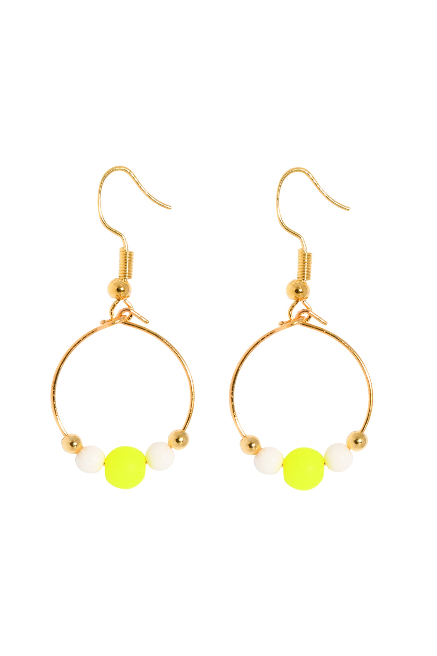BOUCLES D'OREILLES BOPPER - JAUNE/BLANC