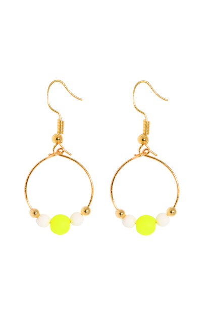 BOUCLES D'OREILLES BOPPER - JAUNE/BLANC