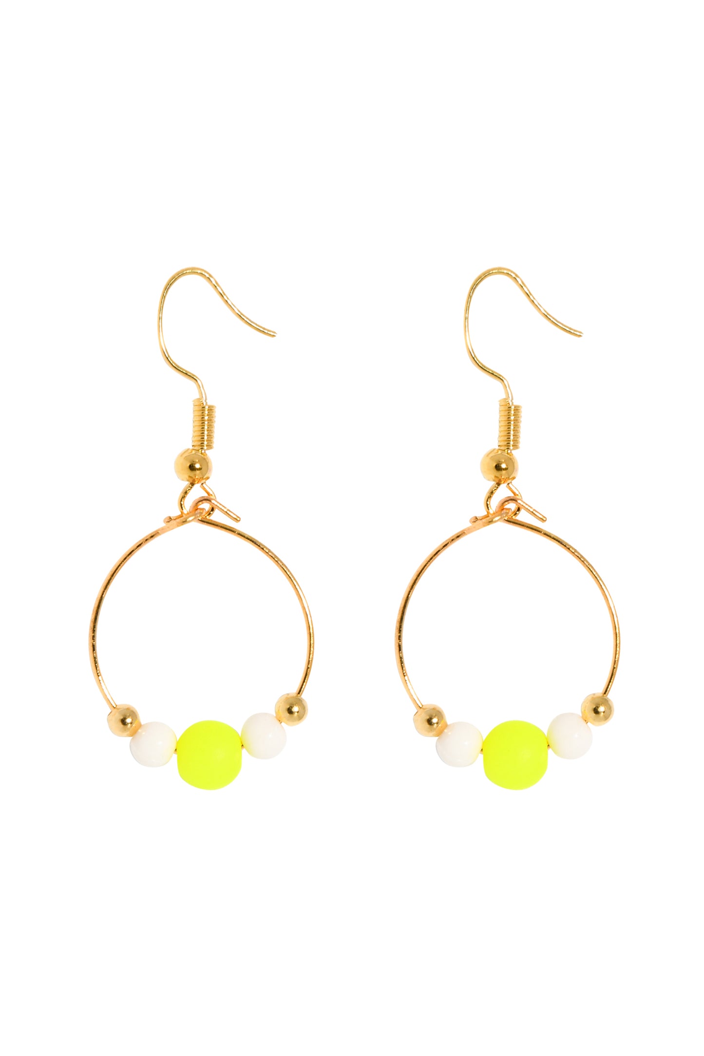 BOUCLES D'OREILLES BOPPER - JAUNE/BLANC