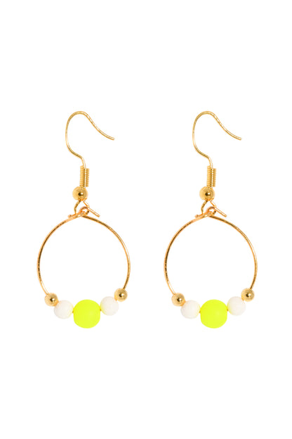 BOUCLES D'OREILLES BOPPER - JAUNE/BLANC