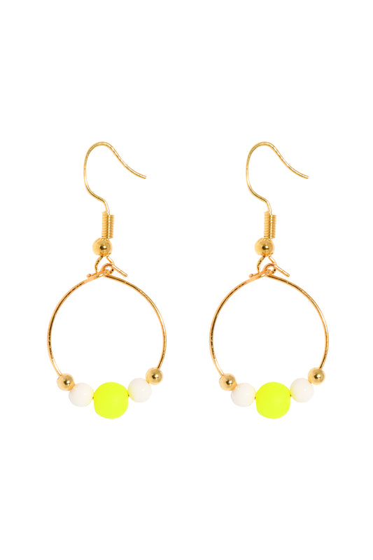 BOUCLES D'OREILLES BOPPER - JAUNE/BLANC