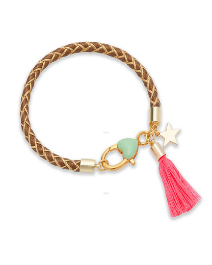 Pulsera trenzada marrón 