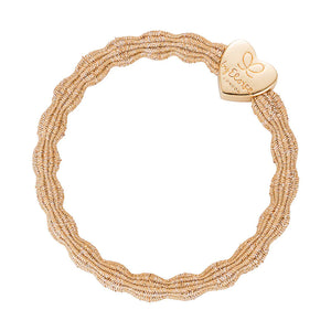 Pulsera/lazo para el pelo - Corazón dorado metalizado dorado