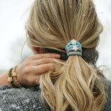 Hair Tie/Bracelet - Silver Star Metallic Silver