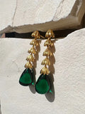 Statement Drop Earrings - Emerald