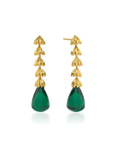 Statement Drop Earrings - Emerald