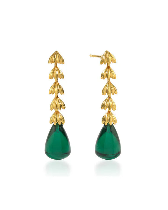 Statement Drop Earrings - Emerald