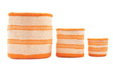 Panier de rangement - Grande rayure orange