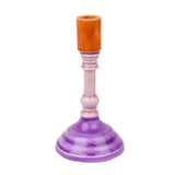 Orange & Purple Metal Dinner Candle Holder