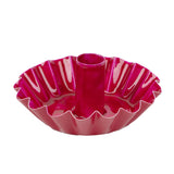 Pink Scalloped Metal Dinner Candle Holder