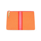 BRIGHT ORANGE LUCKY STRIPE CLUTCH