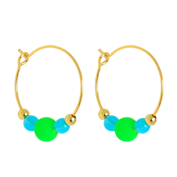 COLOURPOP EARRINGS - GREEN/TURQUOISE