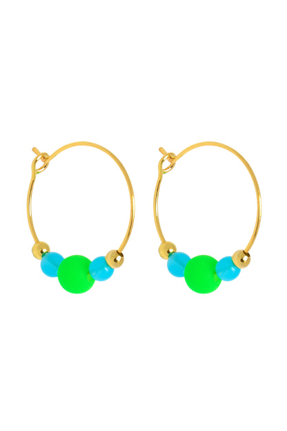 COLOURPOP EARRINGS - GREEN/TURQUOISE
