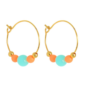 COLOURPOP EARRINGS - TURQ/ORANGE NEW