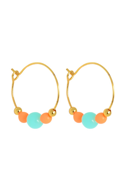 COLOURPOP EARRINGS - TURQ/ORANGE NEW