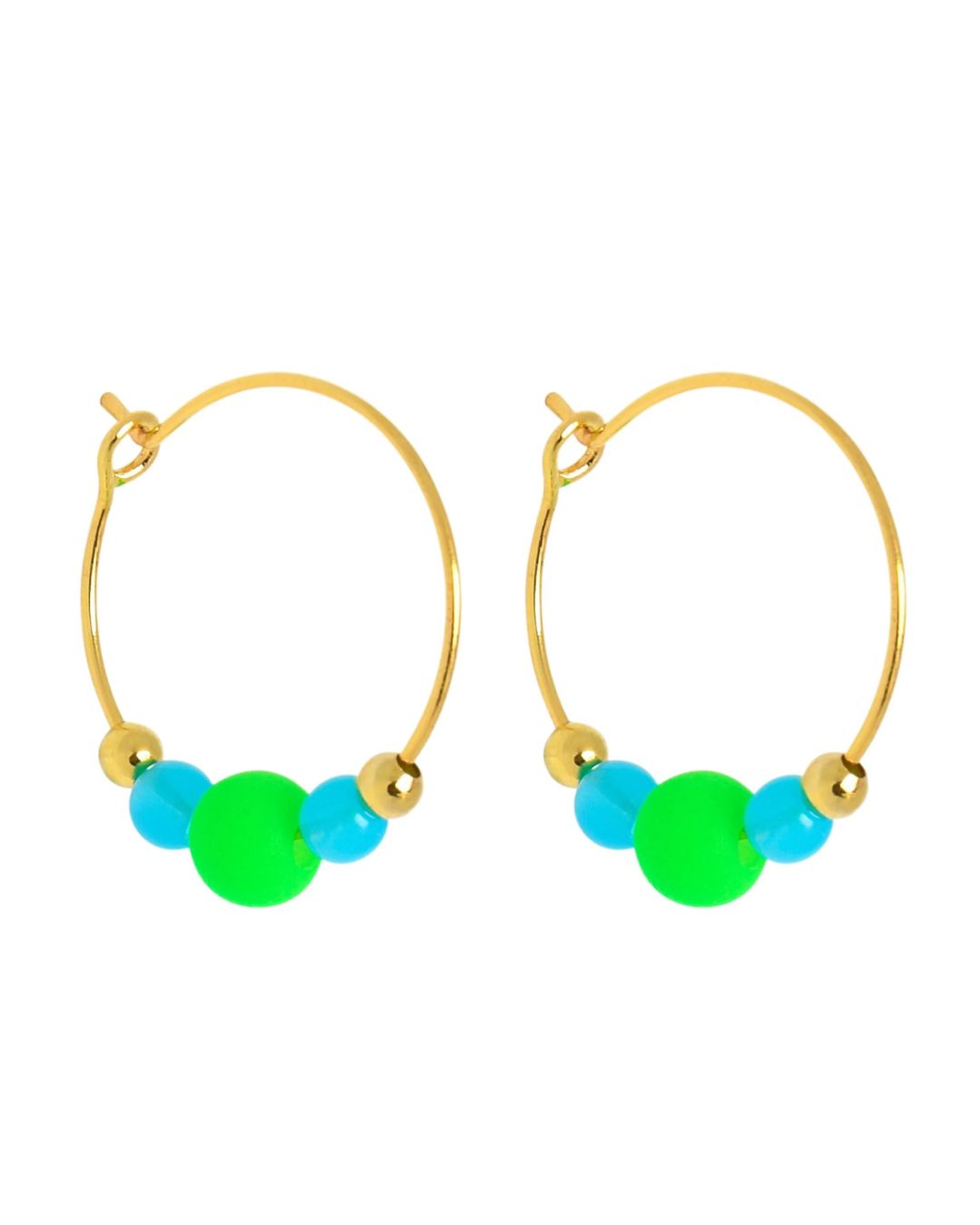 COLOURPOP EARRINGS - GREEN/TURQUOISE