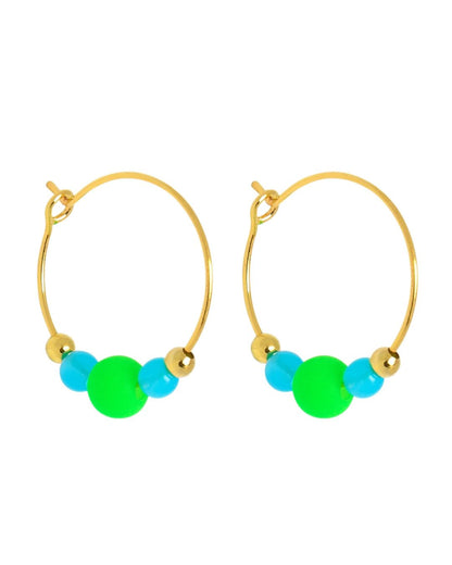 COLOURPOP EARRINGS - GREEN/TURQUOISE