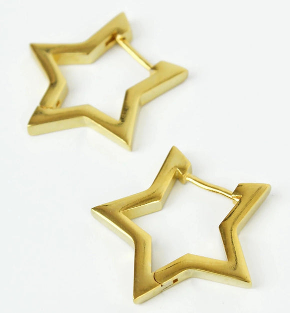 Star Hoops - Gold