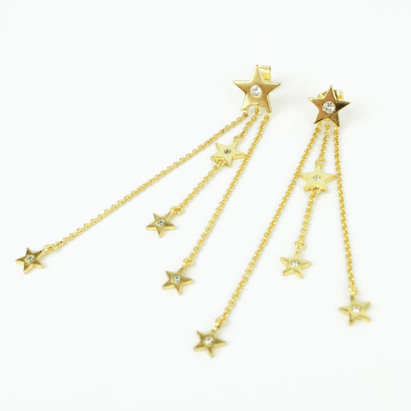 Star and Chain Drop Earrings