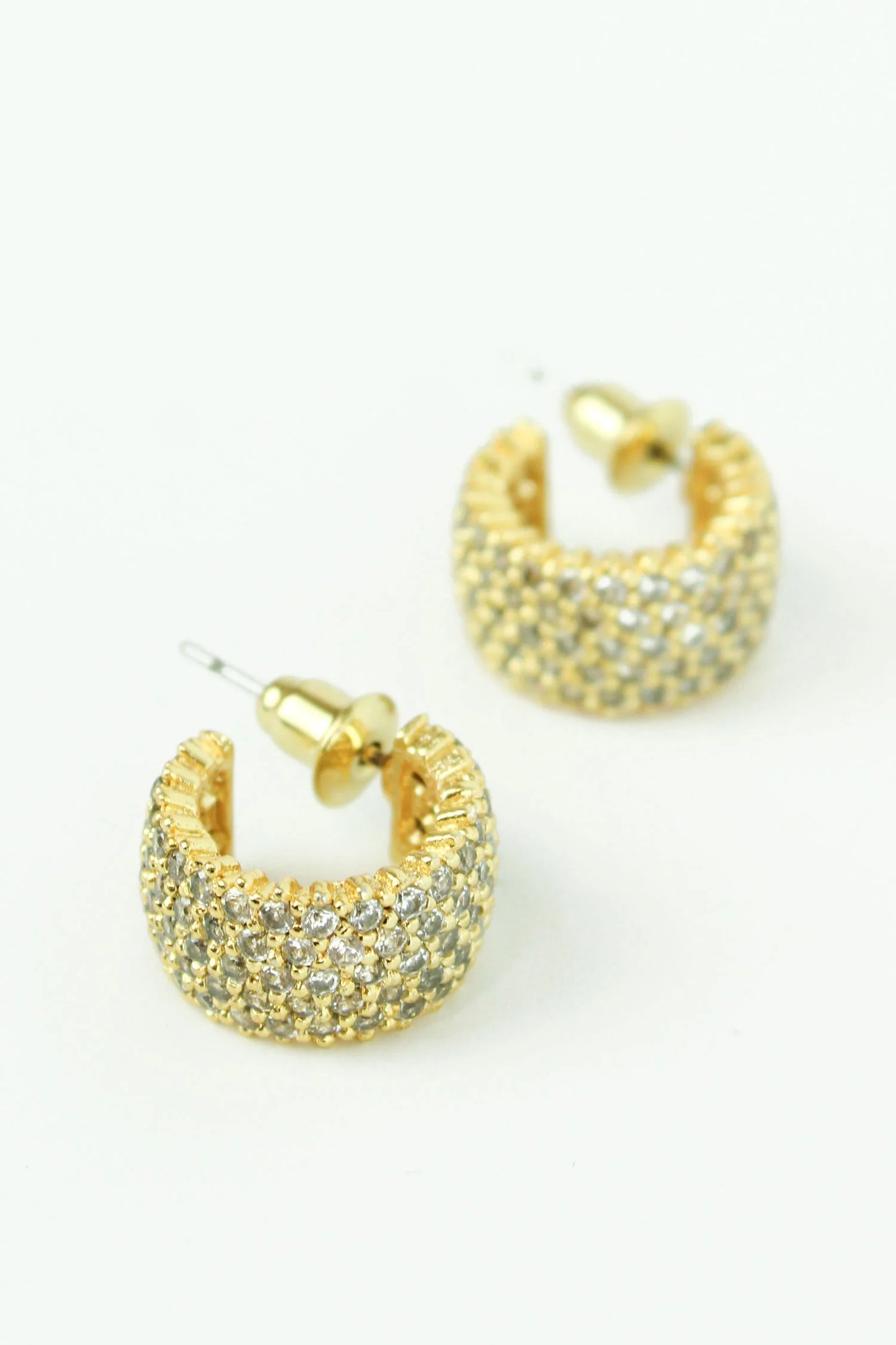 Thick Pave Hoops