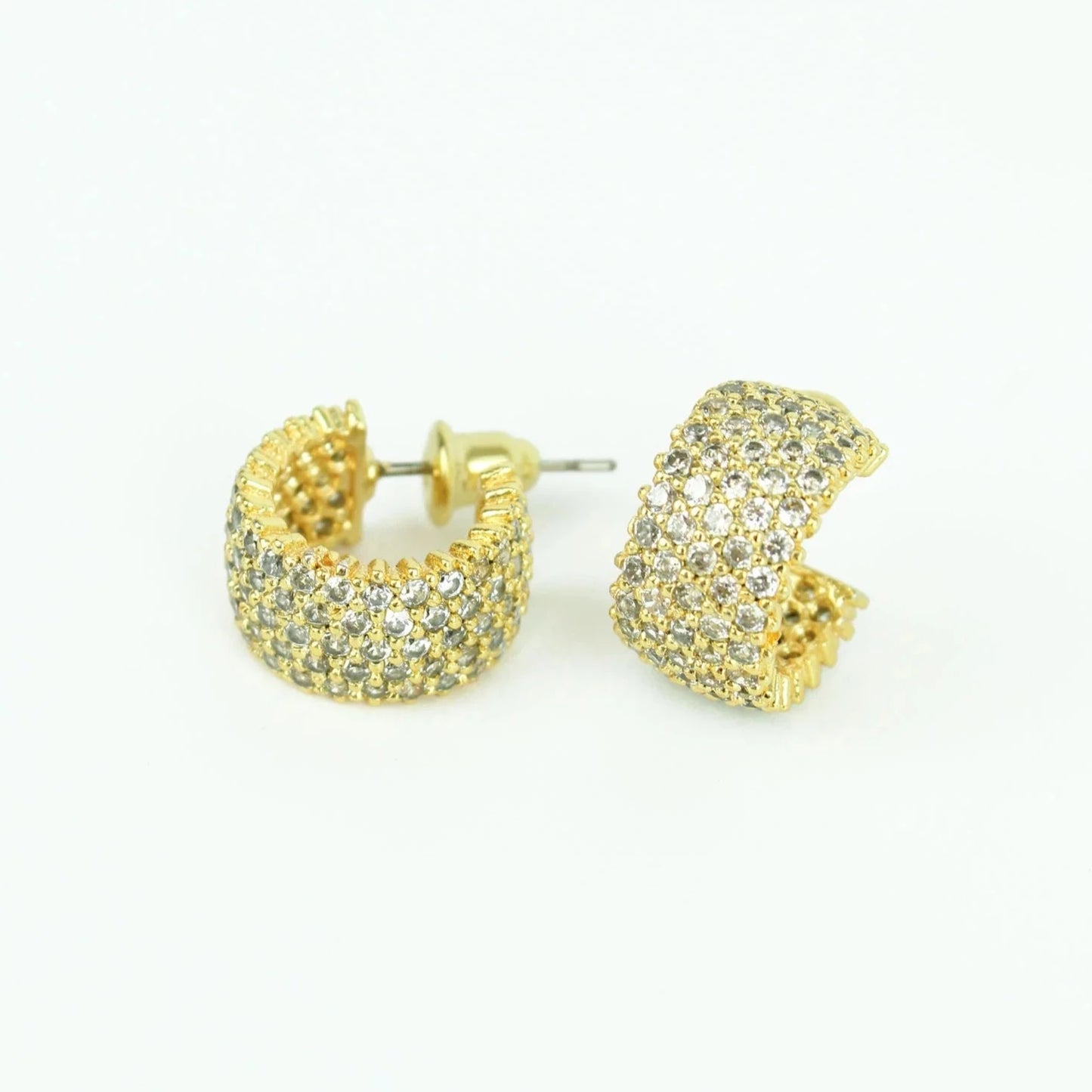 Thick Pave Hoops