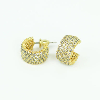 Thick Pave Hoops