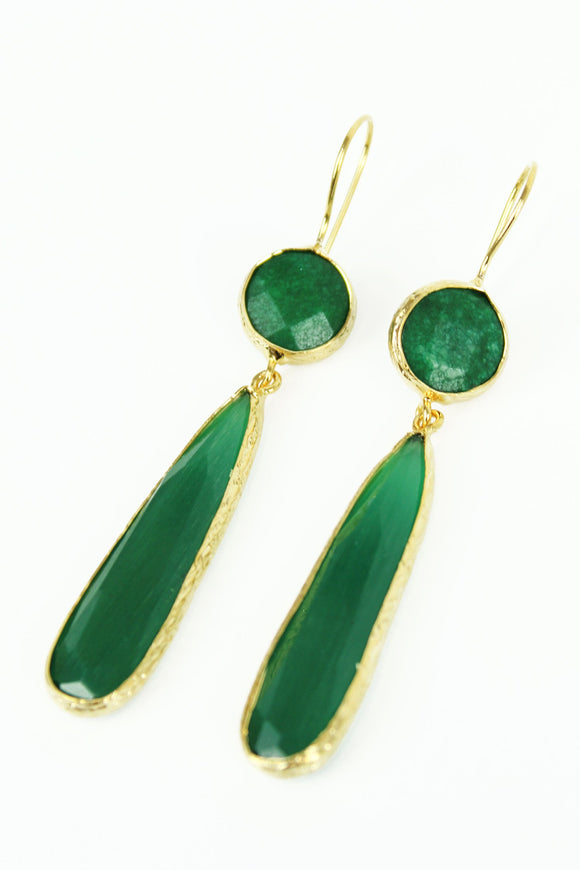 Green 2 Drop Earrings