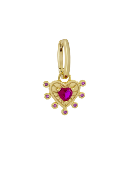 Pendientes Huggies con piedra esmeralda y disco solar