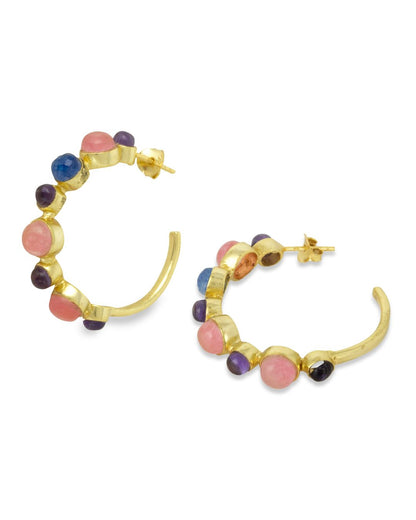 Hoop Gemstone Earrings