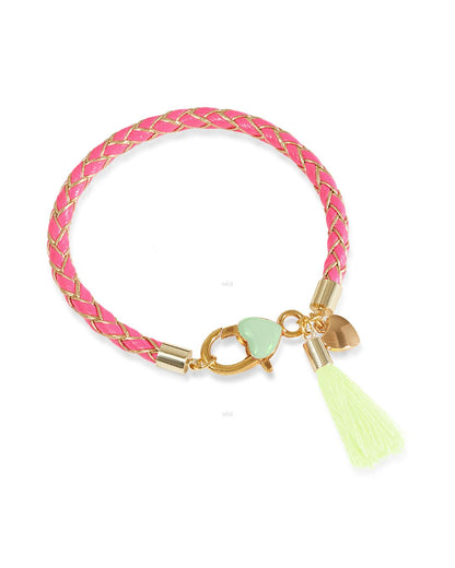 Pulsera trenzada rosa