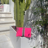 BRIGHT PINK LUCKY STRIPE CLUTCH