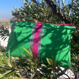 EMERALD LUCKY STRIPE CLUTCH