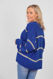 Blue with Gold Stripe Cardigan