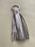 Metallic Leather Tassel Keyring