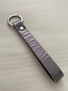 Metallic Leather Loop Keyring