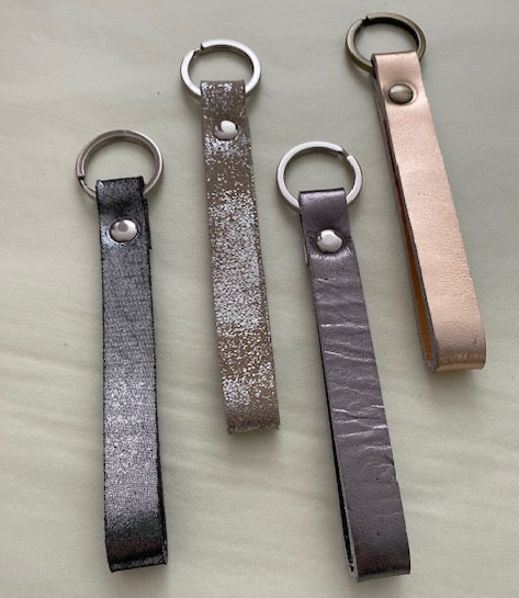 Metallic Leather Loop Keyring