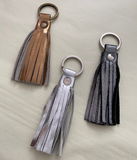 Metallic Leather Tassel Keyring