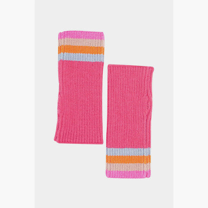 Pink Stripe Wrist Warmers