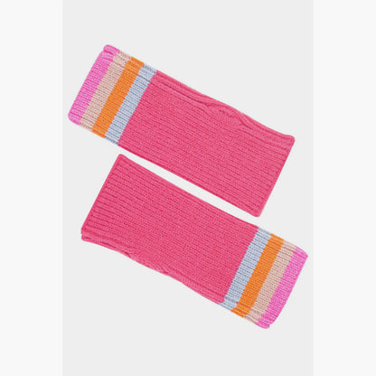 Pink Stripe Wrist Warmers