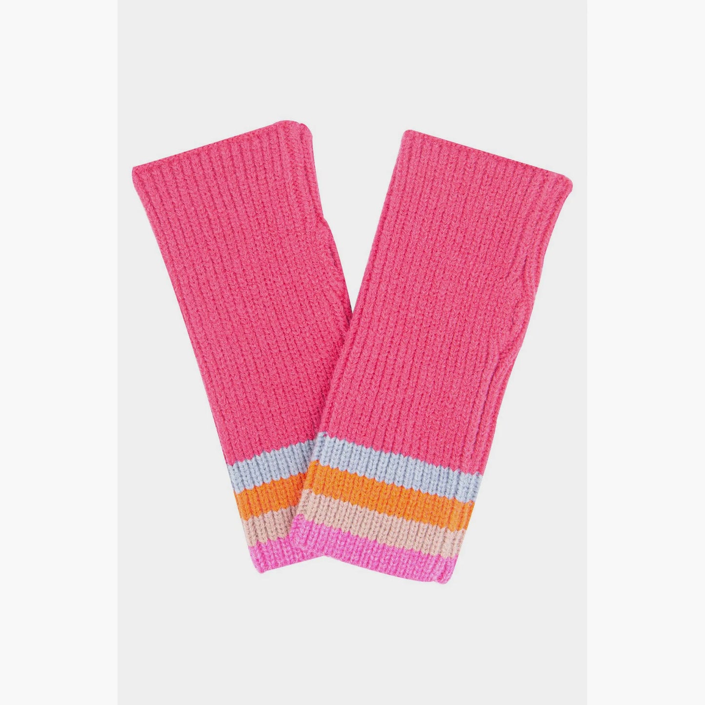 Pink Stripe Wrist Warmers