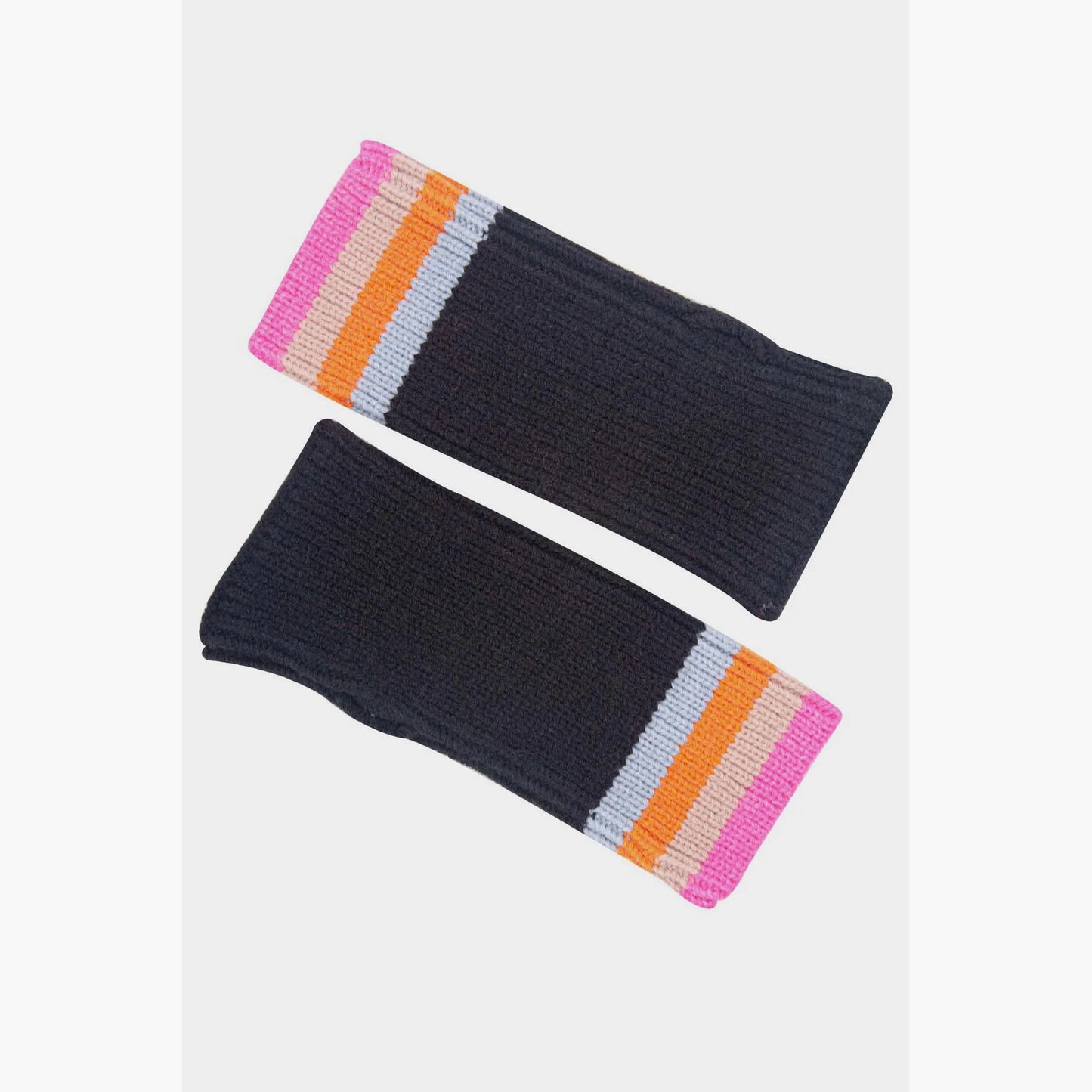 Navy Blue Stripe Wrist Warmers