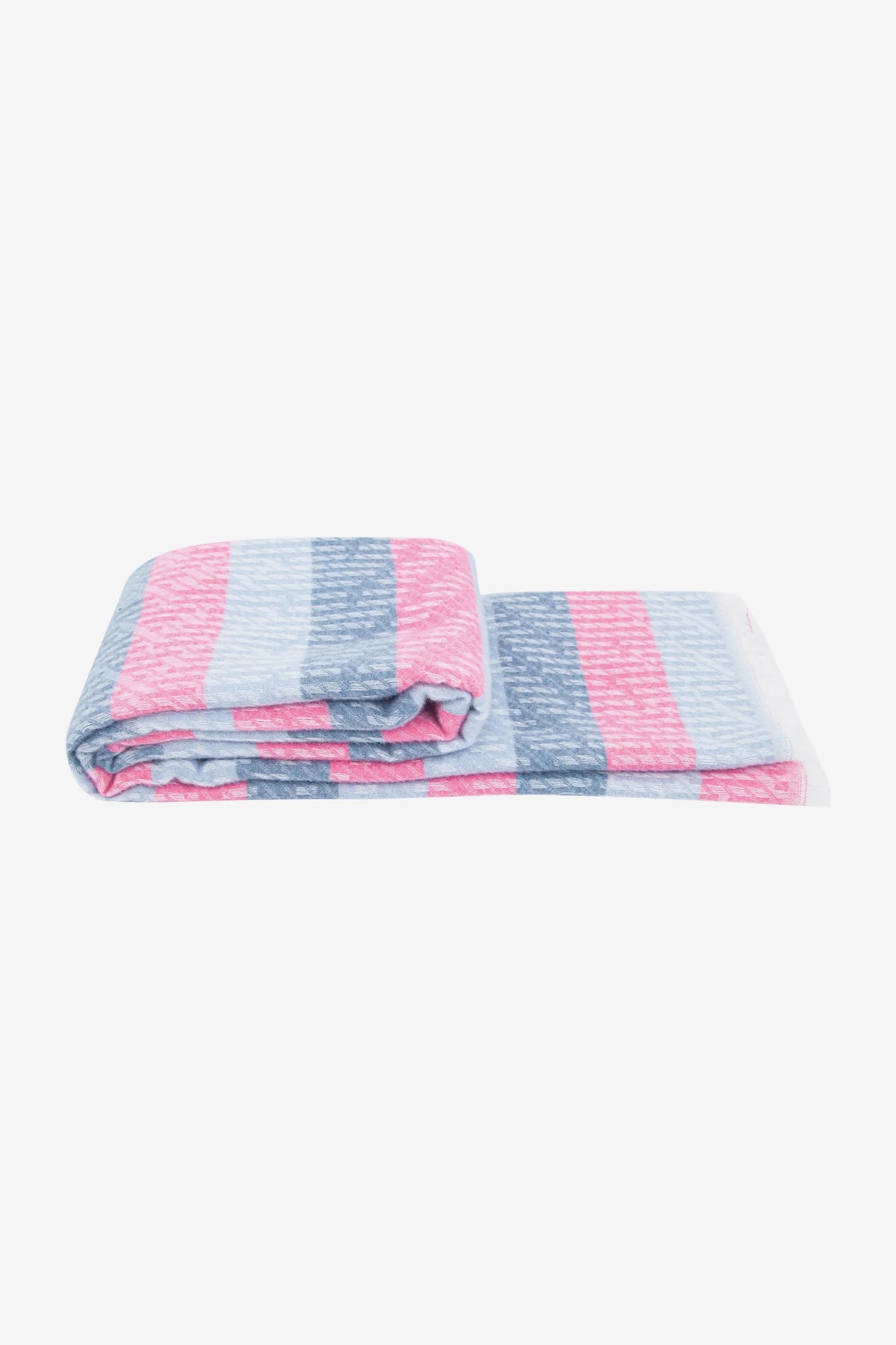 Striped Blanket Scarf - Blue/Pink