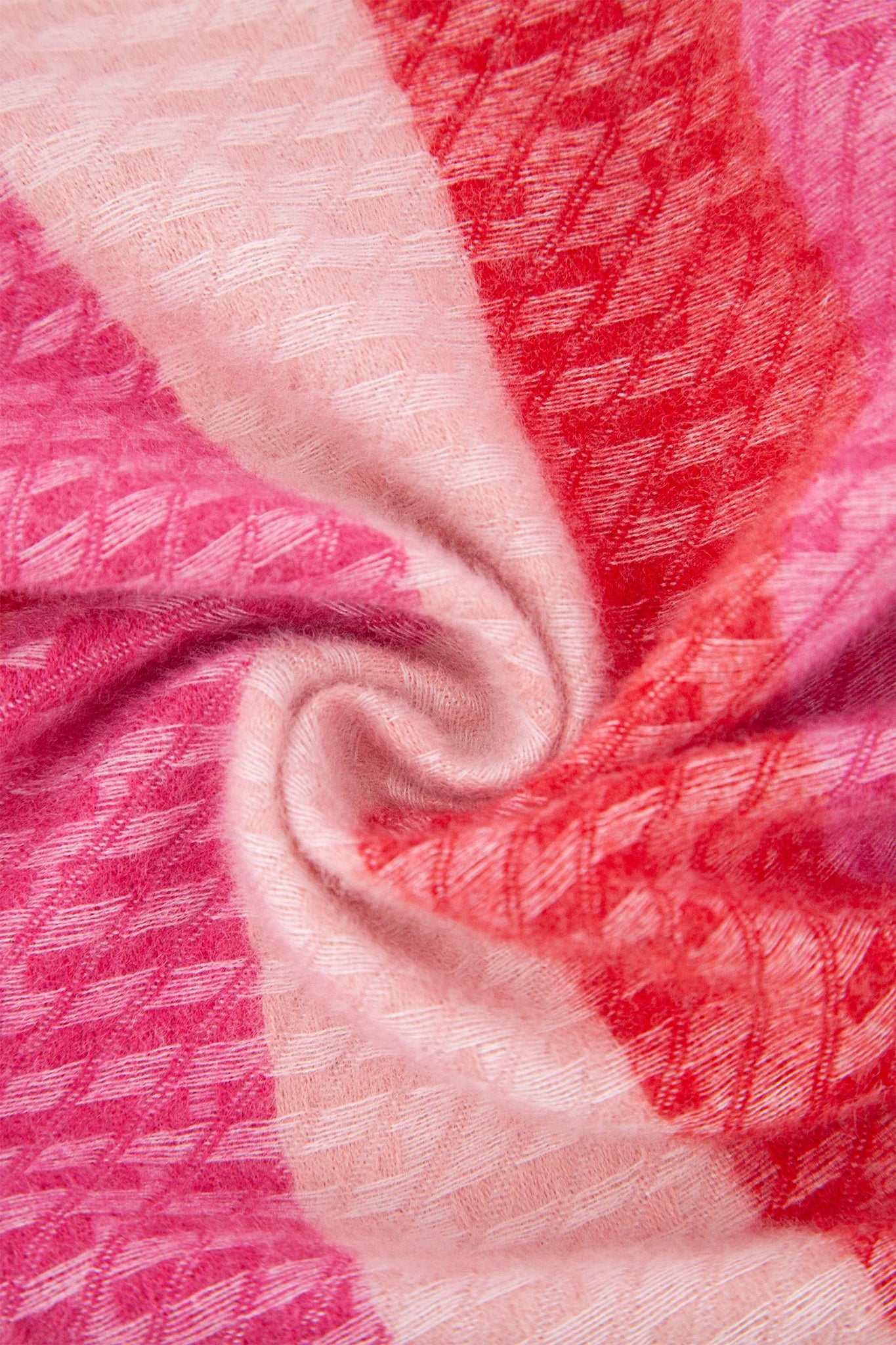 Striped Blanket Scarf - Pink/Red