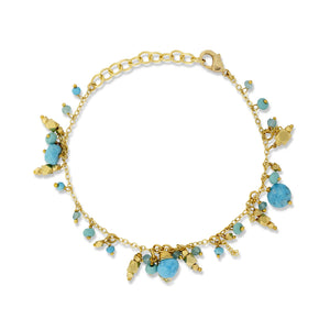 Delicate turquoise charm bracelet
