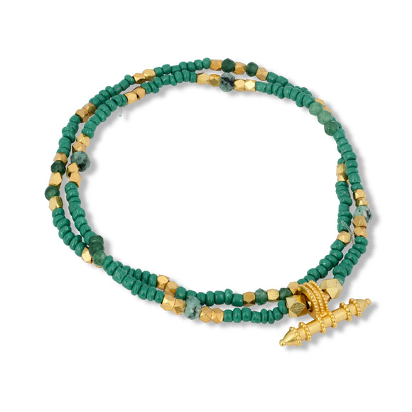 Beaded Bracelet Set Green