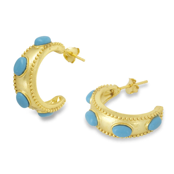 Small Turquoise Hoops