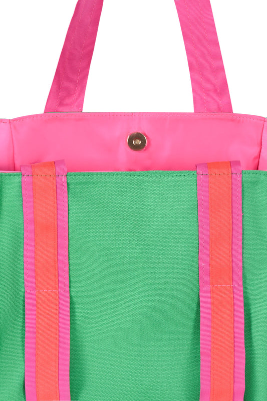SMALL | KIDS BRIGHT GREEN BEACH BAG