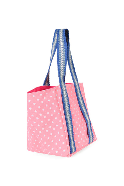 SMALL | KIDS PINK STARRY BEACH BAG