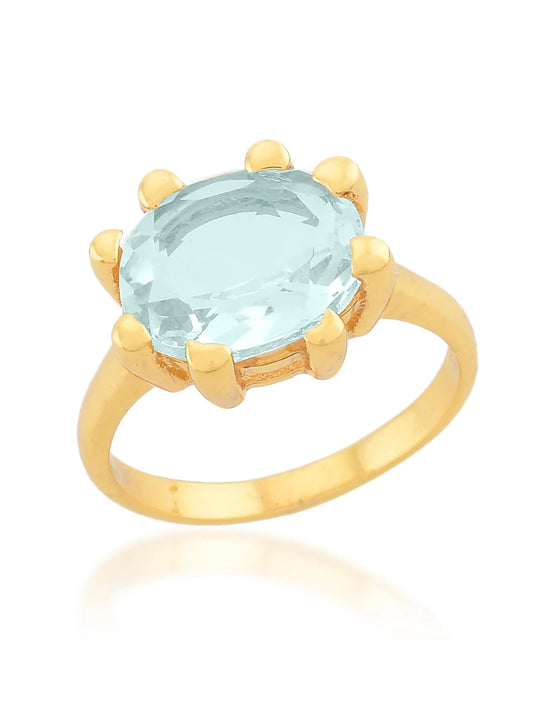 Claw Ring - Oval Light Blue